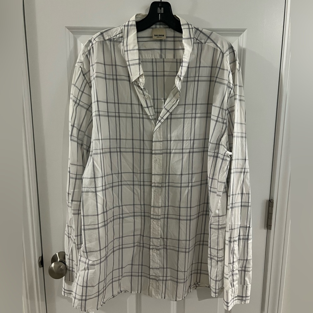 Baldwin White and Gray Checkered Men's Shirt